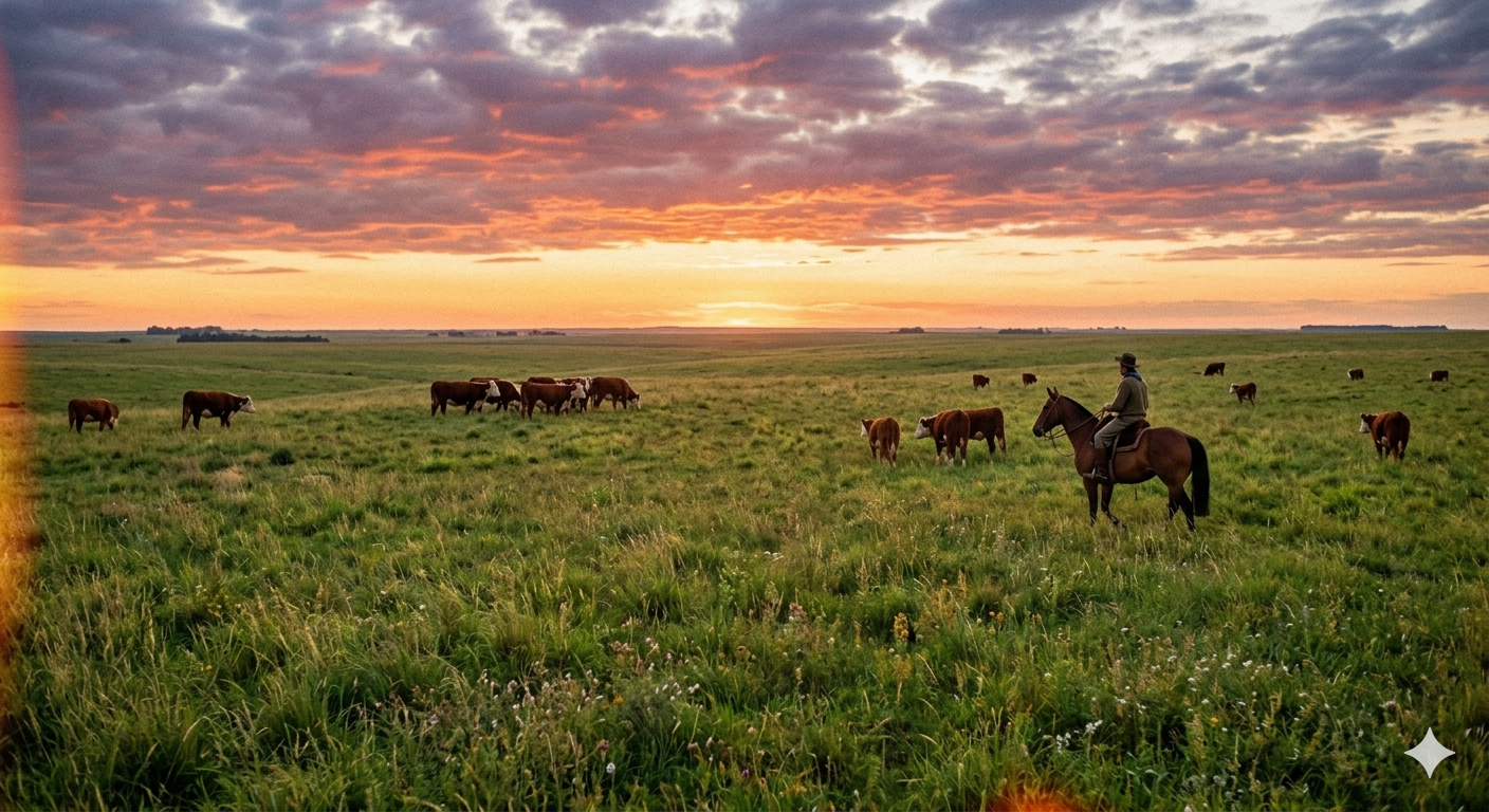 Estancia Ambort — vista panorámica de los campos de crianza